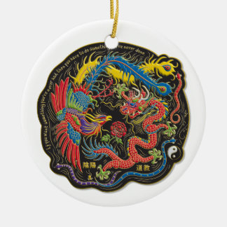 Yin Yang Phoenix and Dragon Christmas Ornament