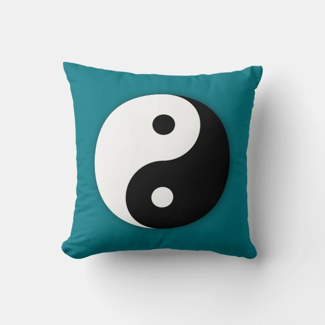 Yin Yang Pillow - Teal (Front)