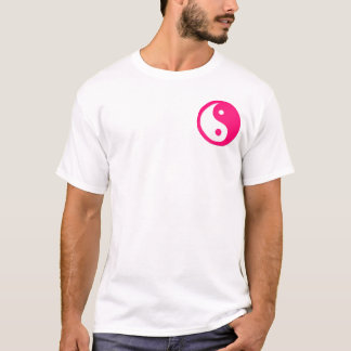 Yin-Yang, pocket, pink & white T-Shirt