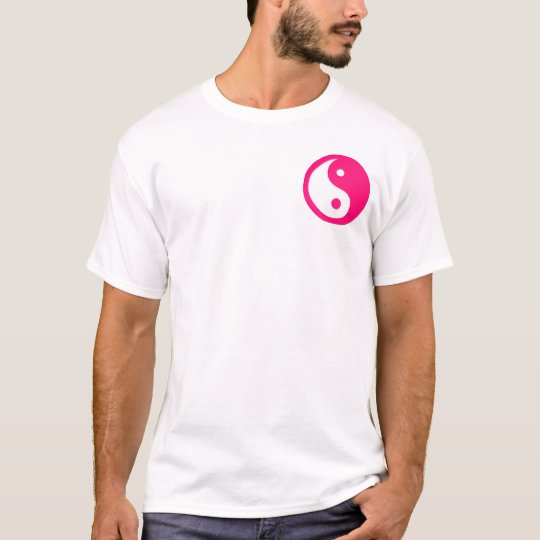 Yin-Yang, pocket, pink & white T-Shirt