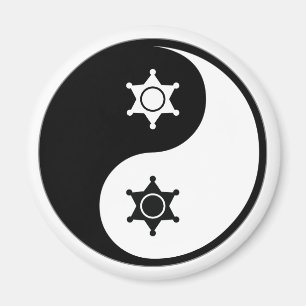 Yin Yang Police Work Magnet