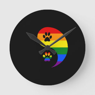 Yin-yang Pride Round Clock