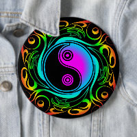 Yin Yang Psychedelic Rainbow Tattoo