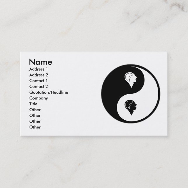 Yin Yang Psychology Business Card (Front)