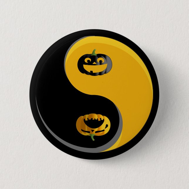 Yin Yang Pumpkins 6 Cm Round Badge (Front)
