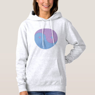 Yin Yang Purple and Blue Peace Meditation Design Hoodie