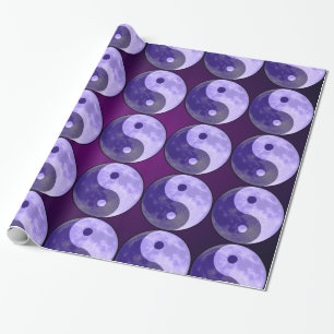 Yin Yang Purple Moon Gift Wrapping Paper