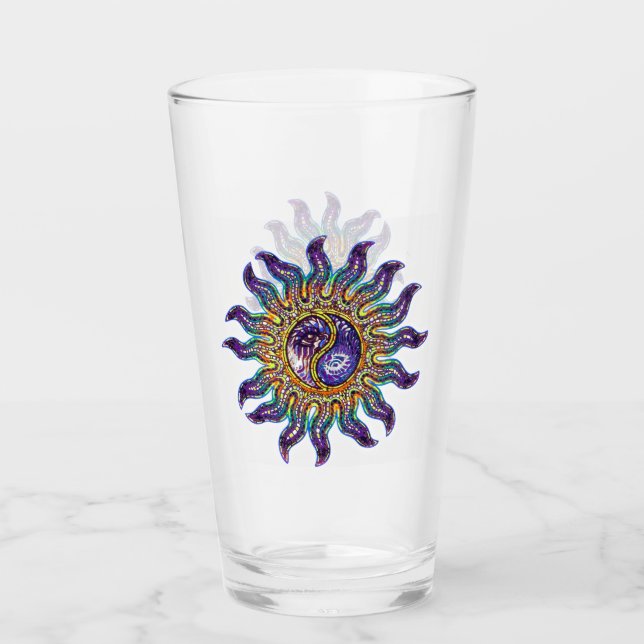 Yin Yang Purple Mosaic Sun Glass (Front)