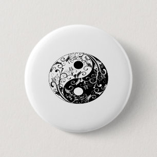 Yin Yang Qi Gong Yoga Tai Chi 6 Cm Round Badge
