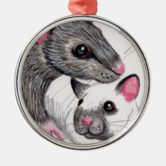 Yin Yang rats Metal Tree Decoration