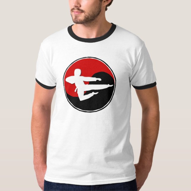 Yin Yang Red Karate GUY 1 T-Shirt (Front)
