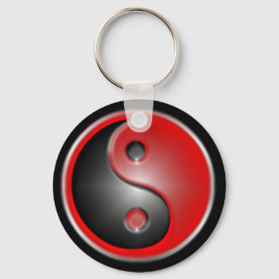 yin-yang-red key ring