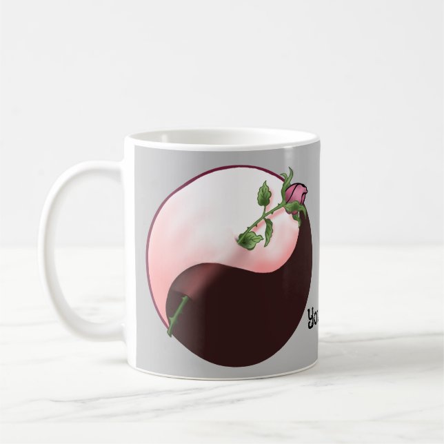 yin Yang red rose Mug (Left)