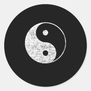 Yin Yang Retro Vintage Harmony Taoism Yoga Gift Classic Round Sticker