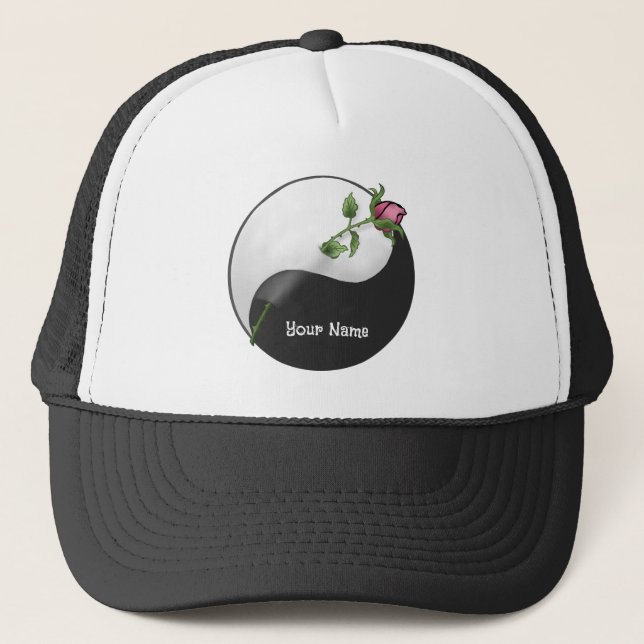 Yin Yang Rose Trucker Hat (Front)