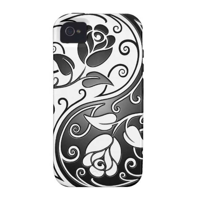 Yin Yang Roses, tight Case-Mate iPhone Case (Back)