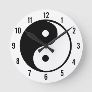 Yin Yang Round Clock