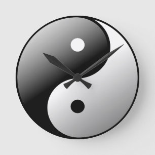 Yin Yang Round Clock