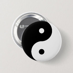 Yin Yang Round Symbol Black White Dancing Shapes 6 Cm Round Badge