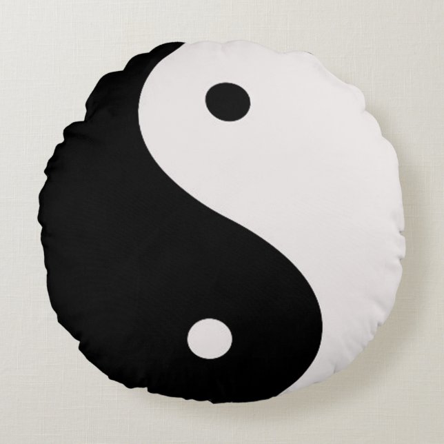 Yin Yang Round Throw Pillow (Front)