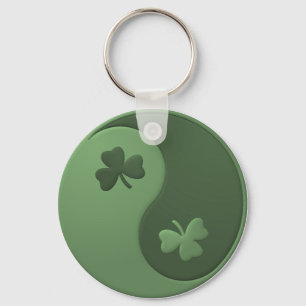 Yin Yang Shamrocks Key Ring