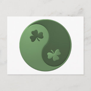Yin Yang Shamrocks Postcard