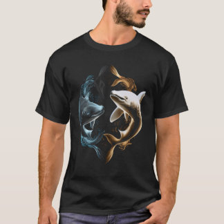 Yin Yang Sharks Shark Graphic Tees for Men Women B