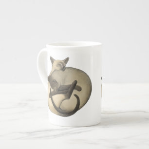 Yin Yang Siamese Cats Bone China Mug
