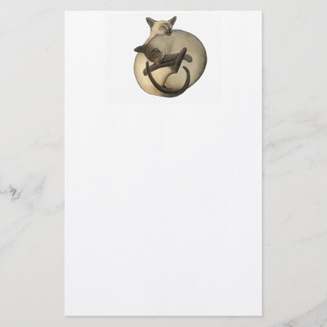 Yin Yang Siamese Cats Stationery (Front)