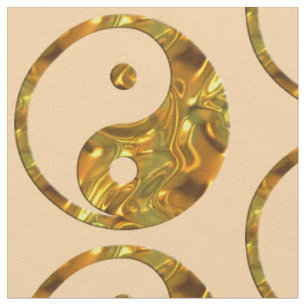 Yin & Yang Sign gold + your background Fabric