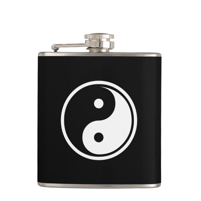 Yin Yang Sign Hip Flask (Front)