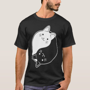 Yin Yang Sign Symbol Cat Cat T-Shirt