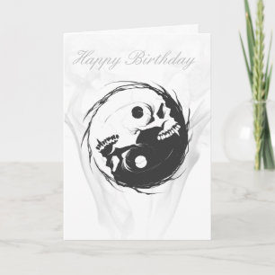 Yin-Yang - Skull Birthday Card