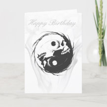 Yin-Yang - Skull Birthday Card