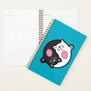 Yin Yang Sleeping Cats In Black And White Planner
