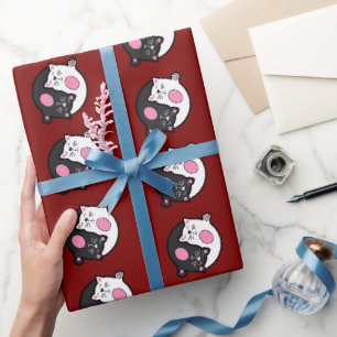 Yin Yang Sleeping Cats In Black And White Wrapping Paper