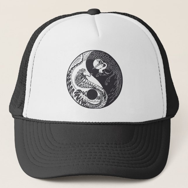 Yin Yang Snake vs Bird  Trucker Hat (Front)