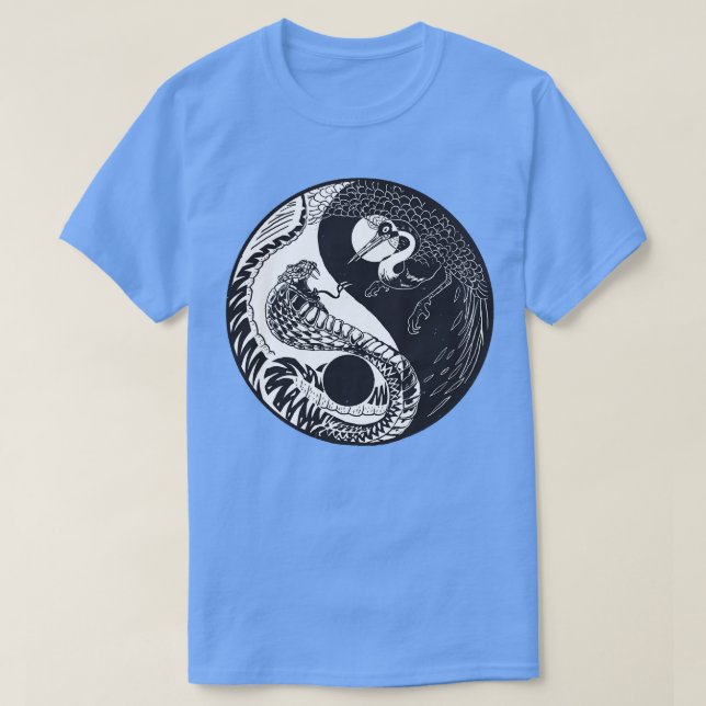 Yin Yang Snake vs Crane T-Shirt (Design Front)
