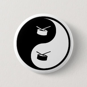 Yin Yang Snare Drum 6 Cm Round Badge