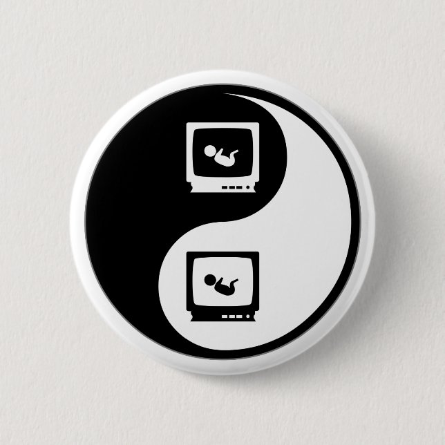 Yin Yang Sonograms 6 Cm Round Badge (Front)