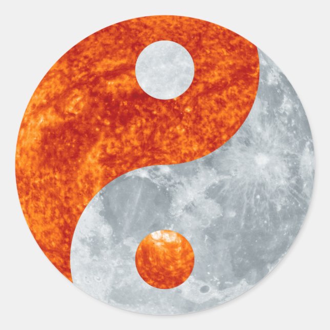 Yin & Yang Spiritual Harmony Sun & Moon Sticker (Front)