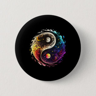 Yin Yang, Sun, Moon, Universe, Tai Chi, Qigong, Yo 6 Cm Round Badge