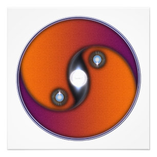 Yin Yang Sun Orange Violet Photo Print