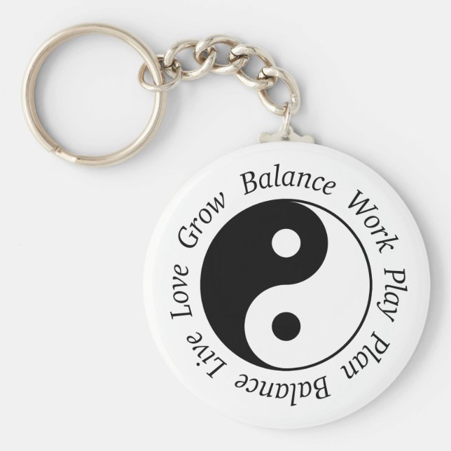 Yin Yang Symbol Balance Key Ring (Front)