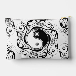 Yin & Yang Symbol Black and White Tattoo Style Accessory Pouch