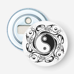 Yin & Yang Symbol Black and White Tattoo Style Bottle Opener