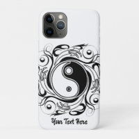 Yin & Yang Symbol Black and White Tattoo Style
