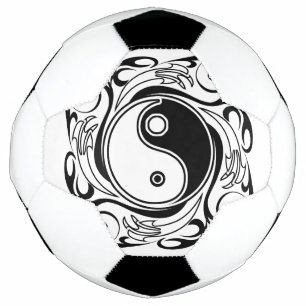 Yin & Yang Symbol Black and White Tattoo Style Football