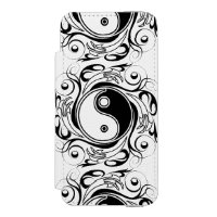 Yin & Yang Symbol Black and White Tattoo Style