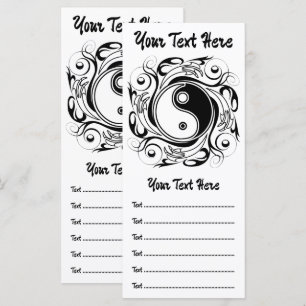 Yin & Yang Symbol Black and White Tattoo Style Menu